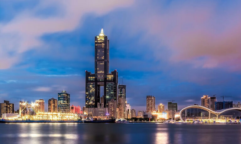Nightime City viewed from across the water