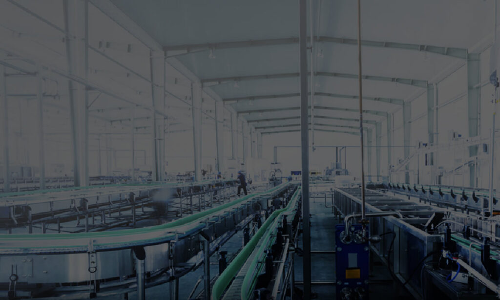 Dark screen over industrial factory room