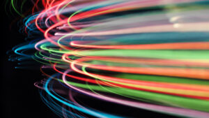 Multicolored fiber spool
