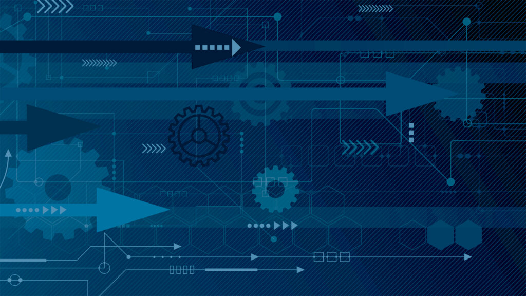 abstract arrows and gears background image blue