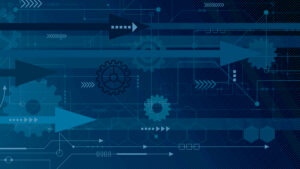 abstract arrows and gears background image blue