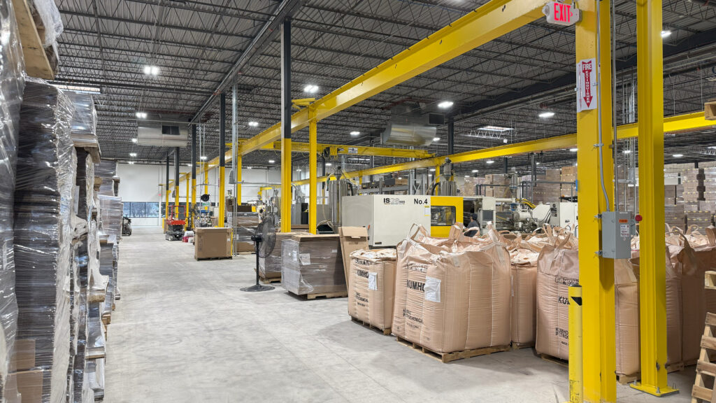 UDI manufacturing factory interior view of stacked items