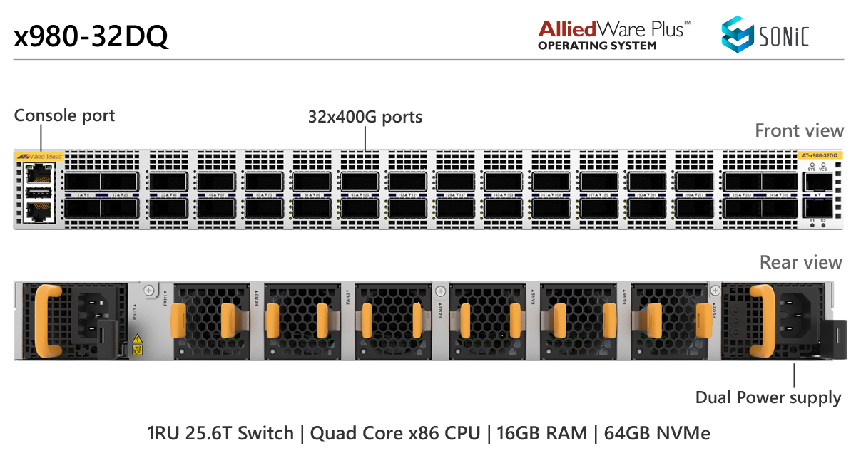 x980-32CQ front and back view